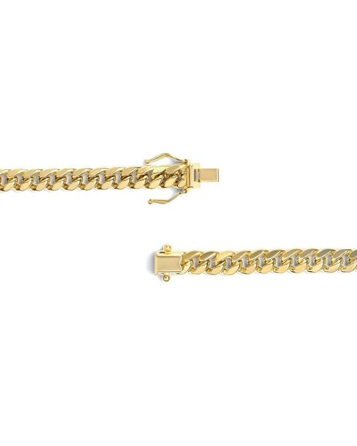 Haus of Brilliance Metallic Semi-Solid 14K 6.1Mm Classic Miami Cuban Chain Necklace