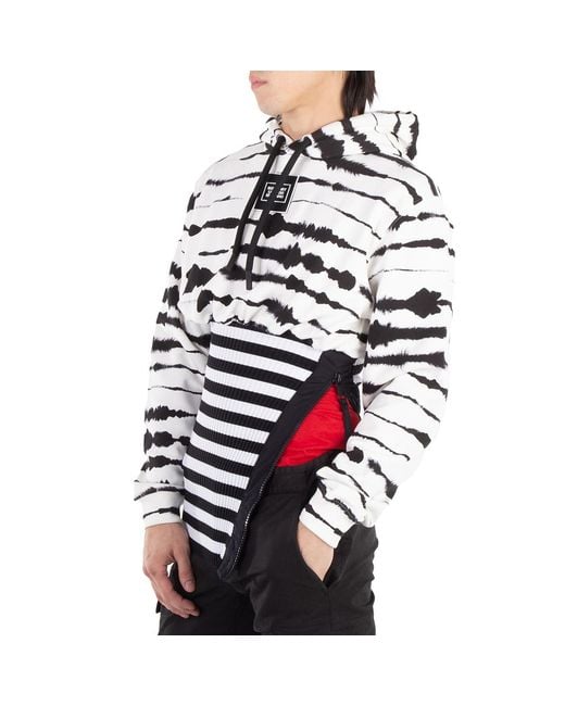 Burberry White Watercolour Print Reconstructed Cotton Hoodie for men