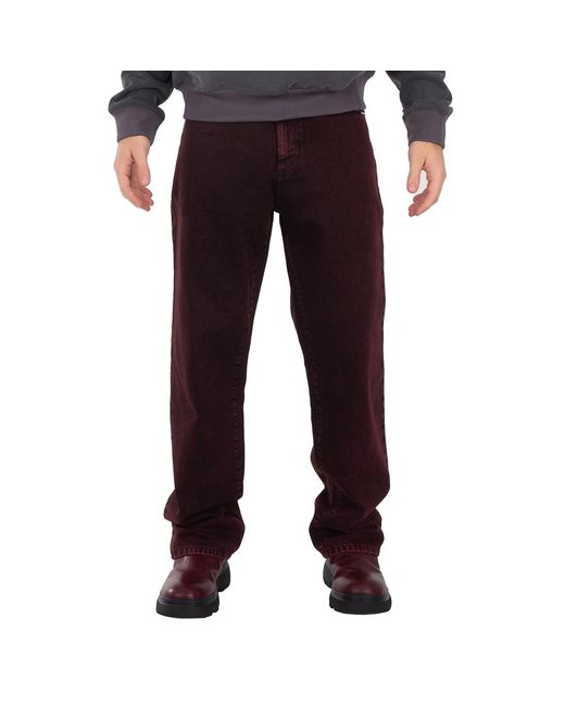 VTMNTS Red Bordeaux Acid Wash Jeans, Waist for men