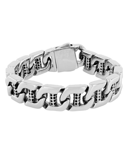 Robert Alton Metallic Stainless Steel Link Bracelet for men