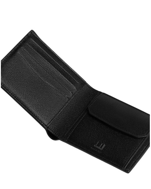 Dunhill Black Cadogan 4Cc Coin Purse Billfold Leather Wallet for men