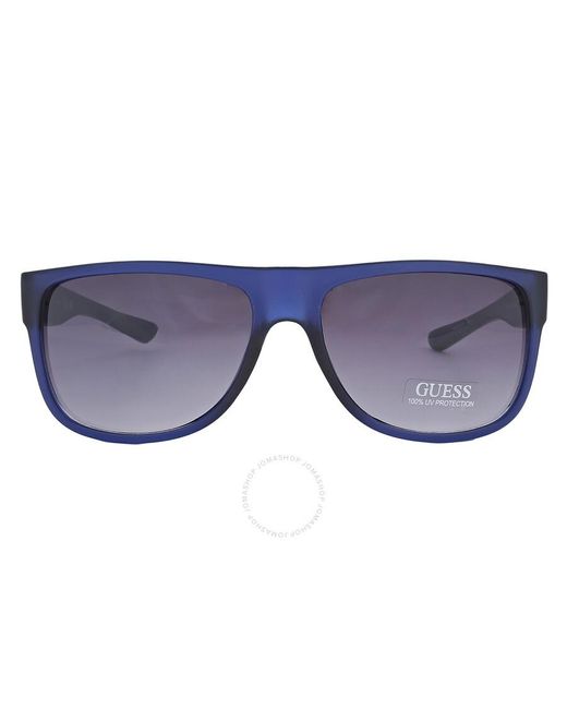 Guess Factory Blue Grey Browline Sunglasses Gf0187 91b 59 for men