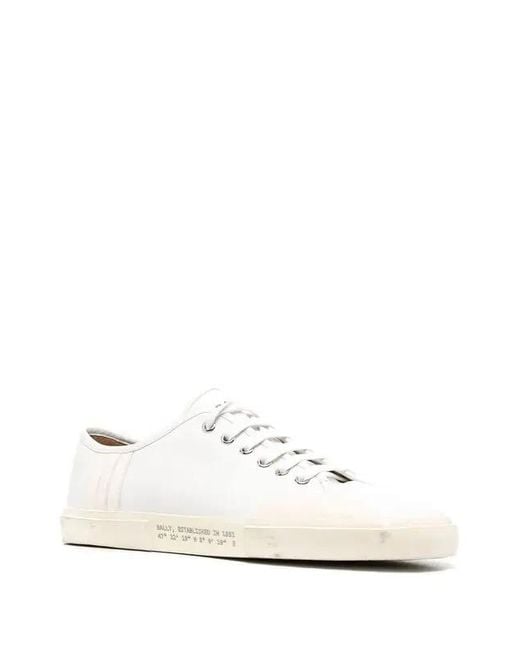 Bally White Vrey Leather Low-Top Sneakers, Brand Size 36 Us