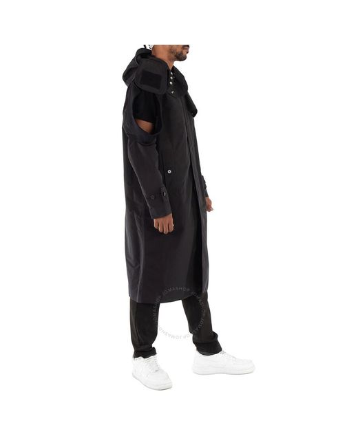 Burberry Black Nylon Deconstructed Single Breasted Coat, Brand Size 52 (Us for men
