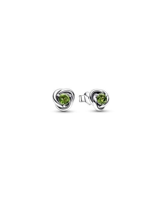 Pandora Green August Spring Eternity Circle Stud Earrings