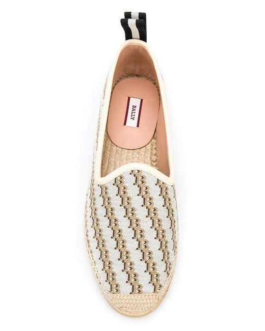 Bally Metallic Ladies Eddhie Monogram-Print Flat Espadrilles, Brand Size 36 (Us