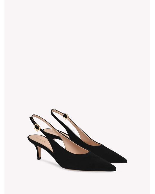 Gianvito Rossi Black Robbie Sling 55 Suede Slingback Pumps, Brand Size 35 Us