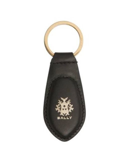 Bally Black Crest Logo Bkkeyfob Key Holder for men