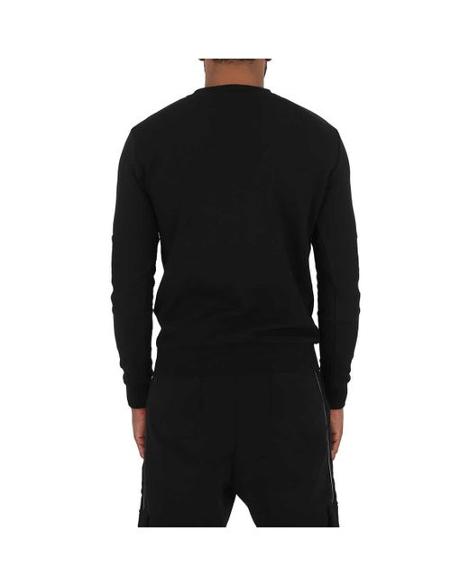 Balmain Black Reflective Logo Print Cotton Sweatshirt for men