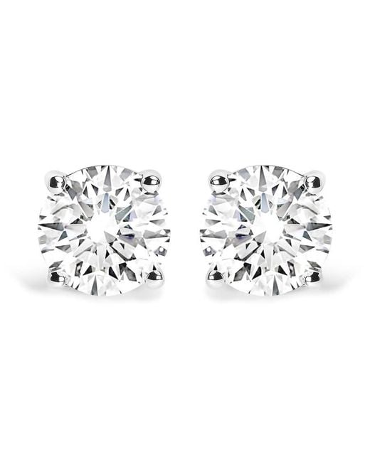 Haus of Brilliance Metallic 14K 2 3/4 Cttw Round Brilliant-Cut Lab Grown Diamond Classic 4-Prong Stud Earrings