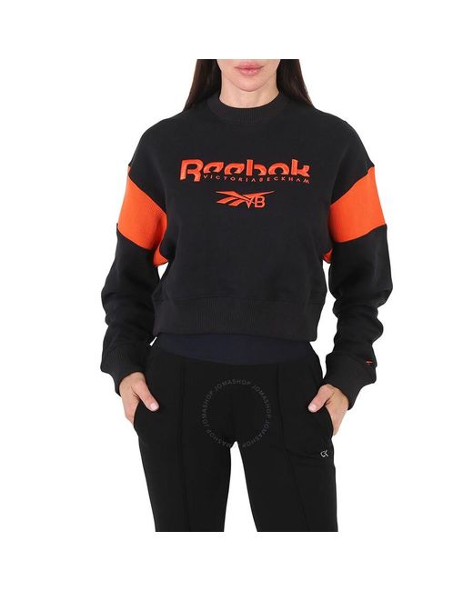 Reebok Black Colorblock Graphic Logo Sweatshirt