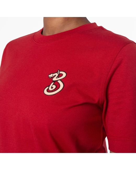Burberry Red B Snake Cotton T-Shirt