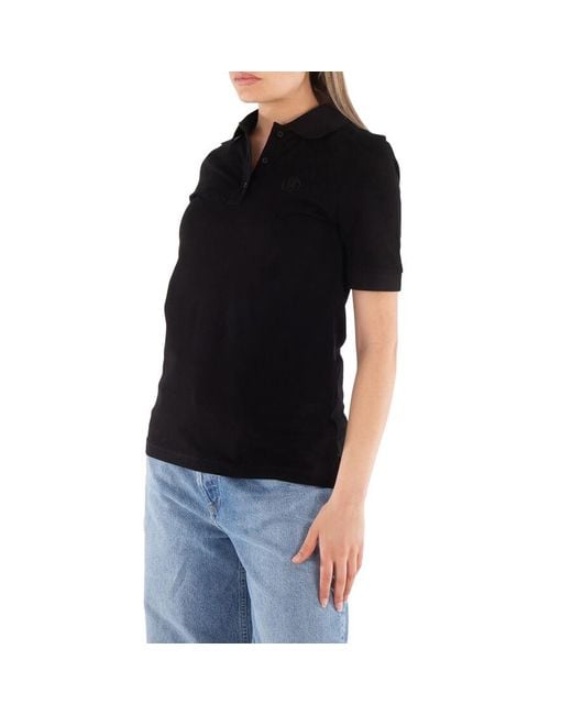 Burberry Black Tb Embroidery Collar Polo Shirt