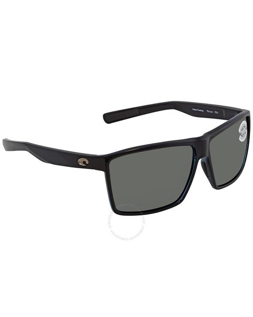 Costa Del Mar Gray Rincon Grey Polarized Glass Rectangular Sunglasses Rin 11 ogglp 63 for men