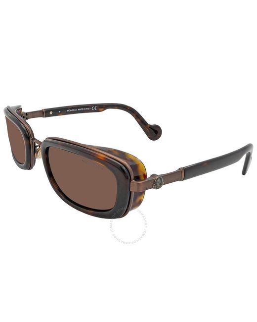 Moncler Brown Rectangular Sunglasses Ml0127 52e 52 for men