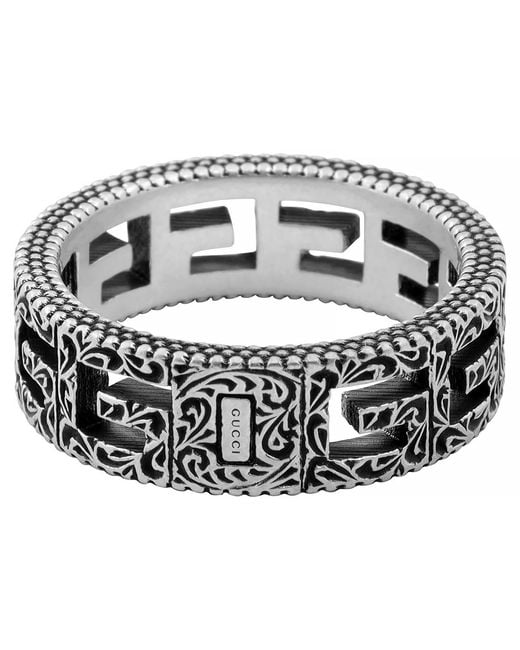 Gucci Metallic G Cube Motif Ring