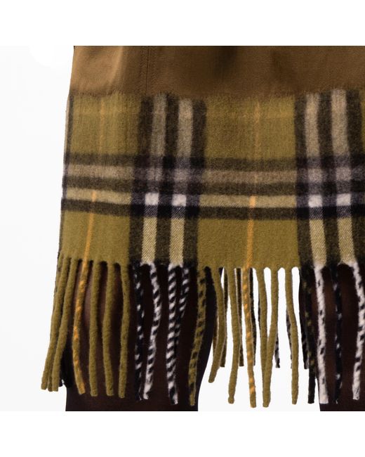 Burberry Brown Satin And Check Scarf Skirt, Brand Size 6 Us