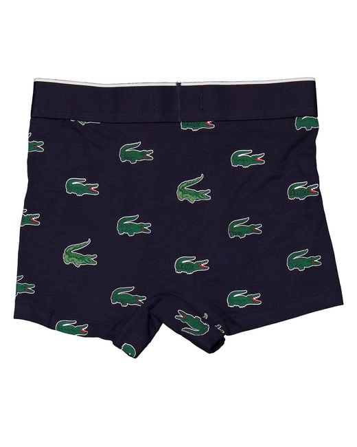 Lacoste Blue Crocodile Print Stretch Fabric Trunks for men
