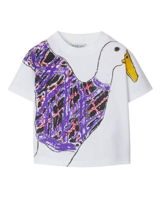 Burberry Purple Toddler Lilia Goose Cotton T-Shirt