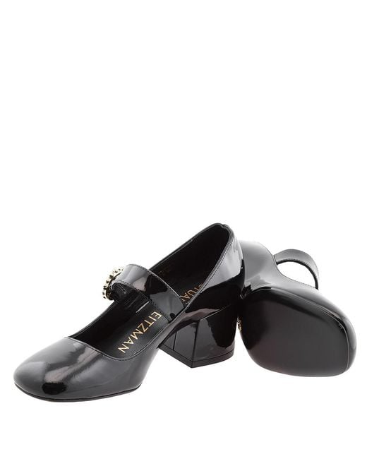 Stuart Weitzman Black Sloane Patent Mary Jane Pumps, Brand Size 35 Us