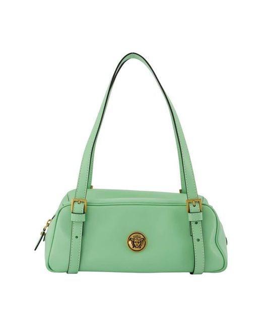 Versace Green Emblme Lambskin Leather Shoulder Bag