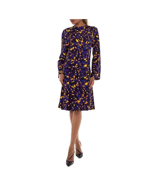 Burberry Blue Camouflage Print Dress, Brand Size 4 Us
