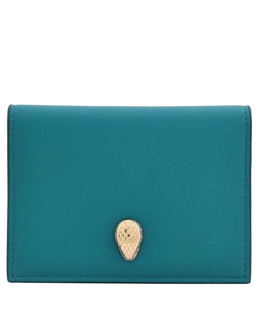 BVLGARI Blue Serpenti Forever Leather Card Holder