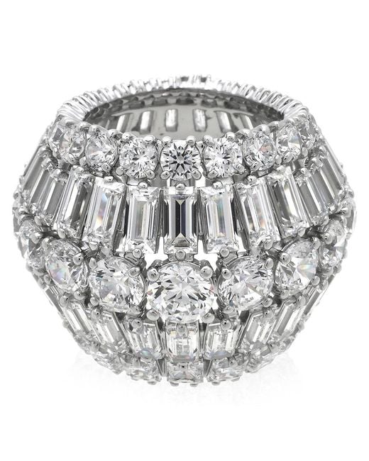 Swarovski Metallic Hyperbola Cocktail Ring, Size 58