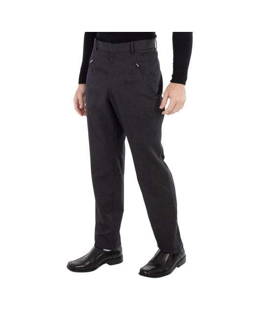 Maison Margiela Black Four-stitches Wool Tailored Trousers for men