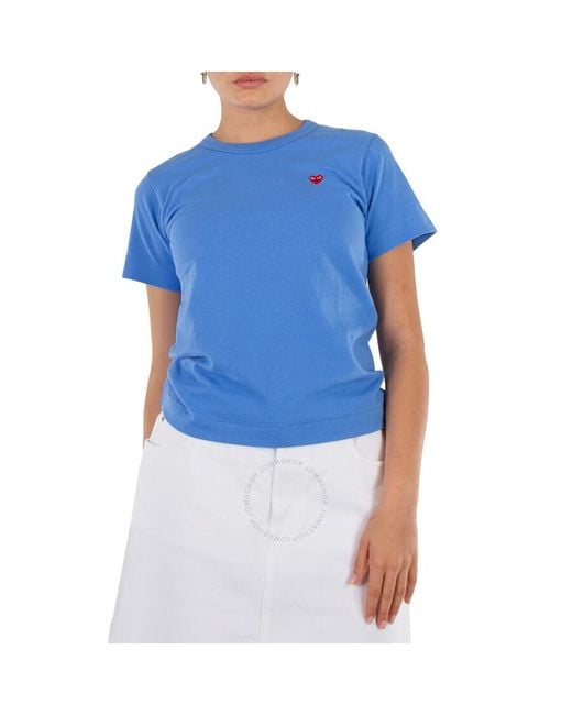 COMME DES GARÇONS PLAY Blue Heart Emblem T-shirt