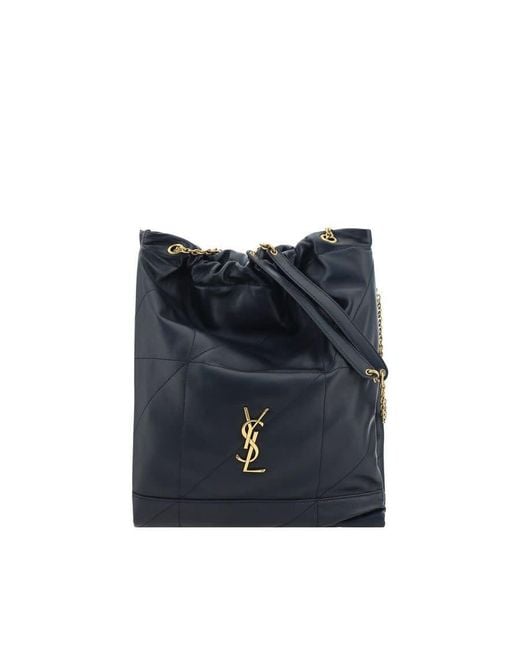 Saint Laurent Blue Pochon Bucket Bag