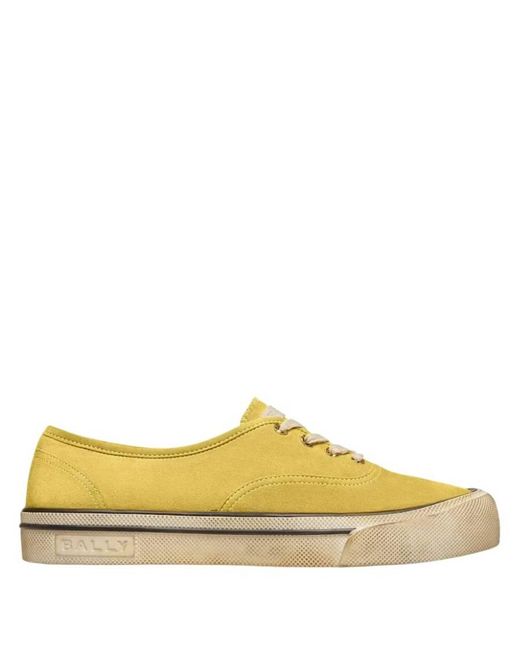 Bally Yellow Santa Ana Suede Low-Top Sneakers, Brand Size 42.5 Us for men