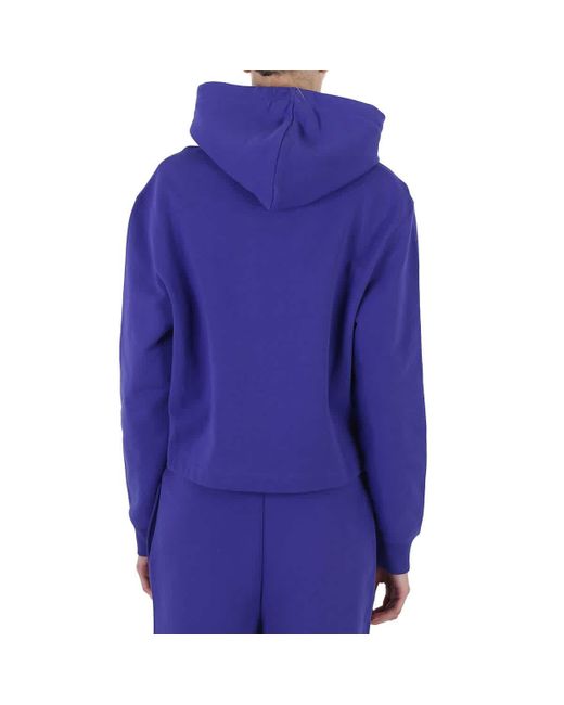 Moschino Blue Couture Logo Print Hooded Sweatshirt