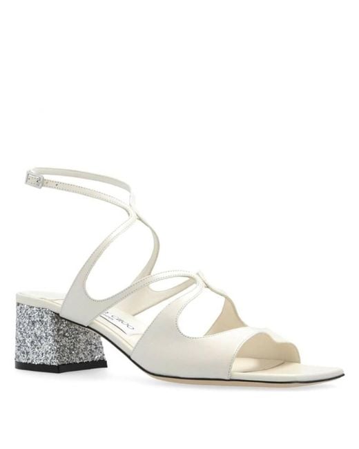 Jimmy Choo White Azilia 45 Sandals, Brand Size 36 Us Size 6