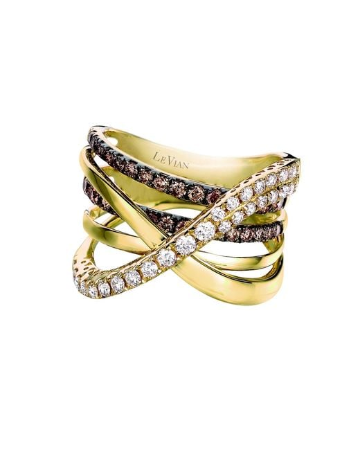 Le Vian Metallic Grand Sample Sale Ring Vanilla Diamonds, Chocolate Diamonds Set