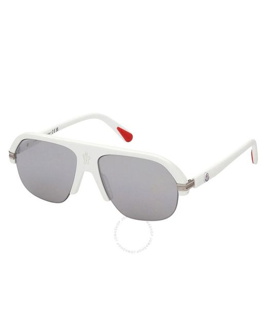 Moncler Metallic Lodge Smoke Mirror Navigator Sunglasses Ml0267 21c 57 for men