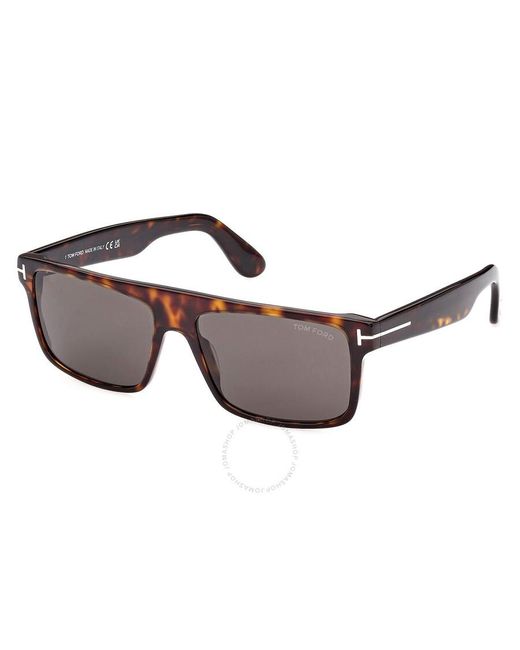 Tom Ford Multicolor Philippe Smoke Rectangular Sunglasses Ft0999 52a 58 for men