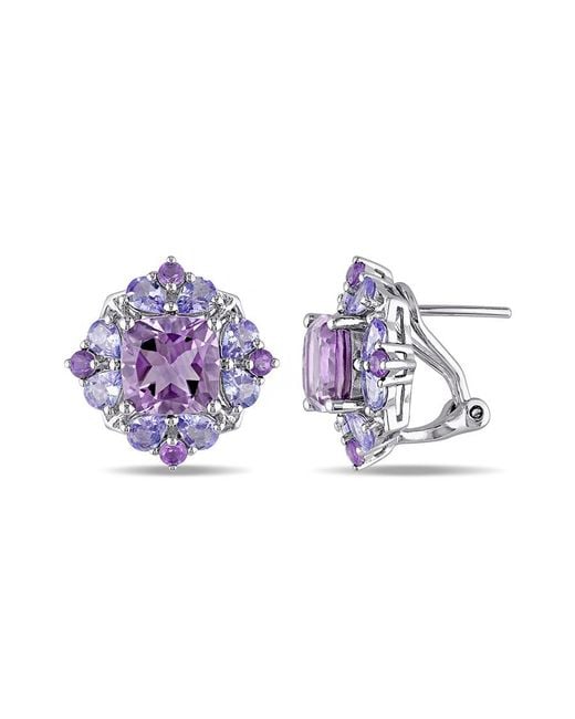 Amour Purple 5 7/8 Ct Tgw Amethyst And Tanzanite Earrings