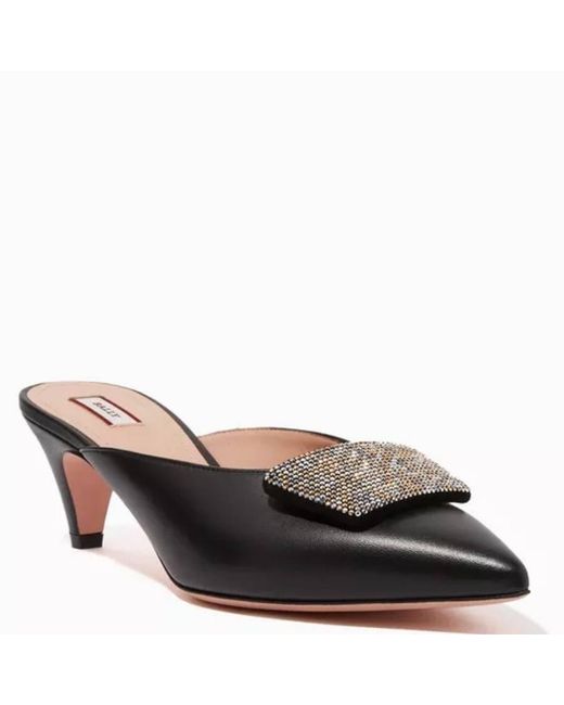 Bally Black Silvey 55 Pointed-Toe Leather Pumps, Brand Size 37 Us