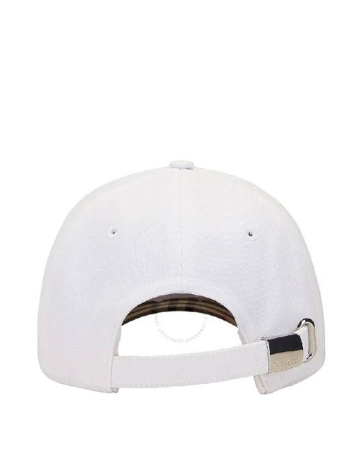Burberry Embroidered Logo Cotton Baseball Hat in White for  display picture 2