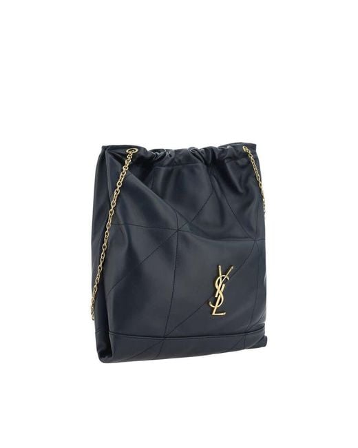 Saint Laurent Blue Pochon Bucket Bag