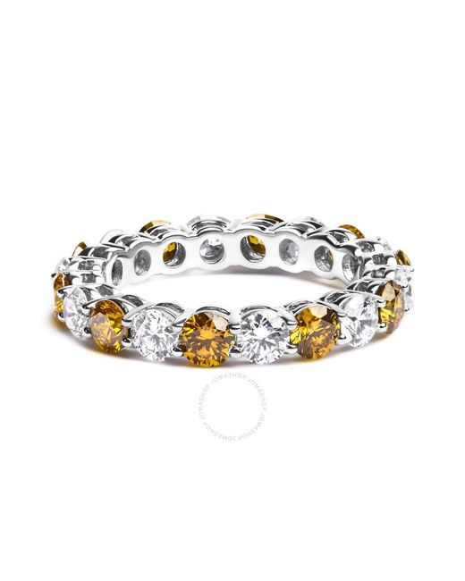Haus of Brilliance Metallic 14K 3.00 Cttw Alternating And Lab-Grown Diamond Eternity Band Ring