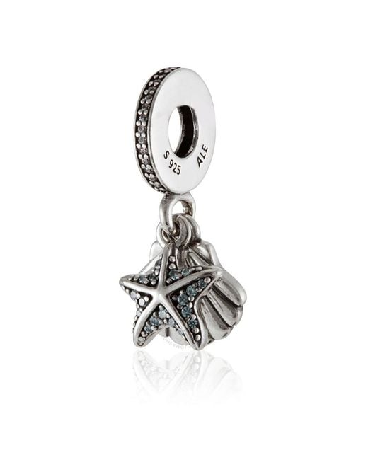 Pandora White Starfish And Sea Shell Dangle Charm