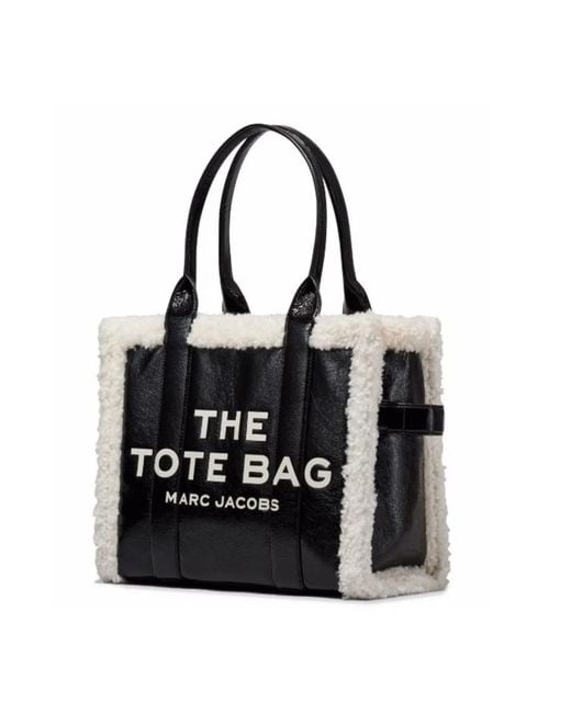 Marc Jacobs Black The Large Tote Crinkle Leather Tote Bag