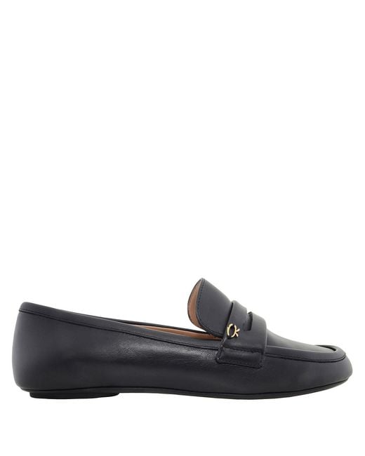 Gianvito Rossi Blue Giorgia Leather Loafers