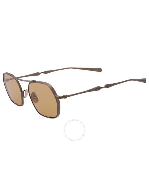Mr. Leight Metallic Ryder S Semi-flat Tuscan Geometric Sunglasses Ml4028 Atg/sftug 52