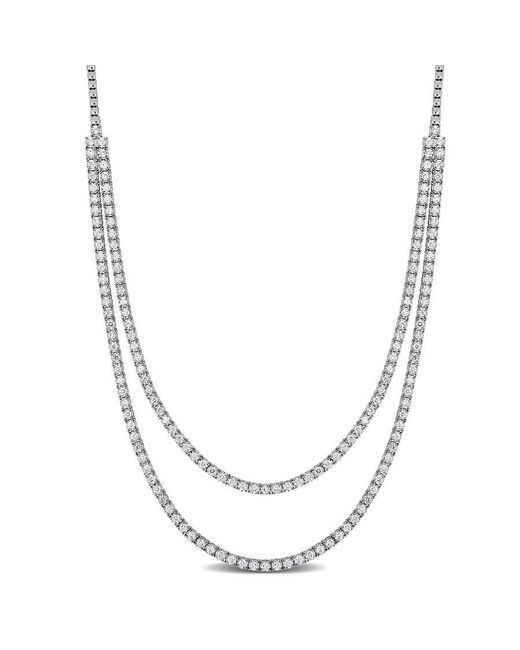 Created Forever Metallic 8 7/8Ct Tw Lab-Grown Diamond Double Strand Necklace