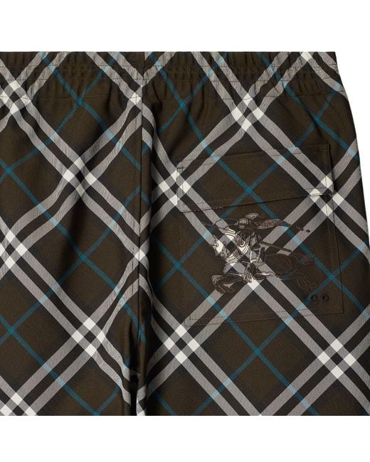 Burberry Black Check Print Twill Trousers for men