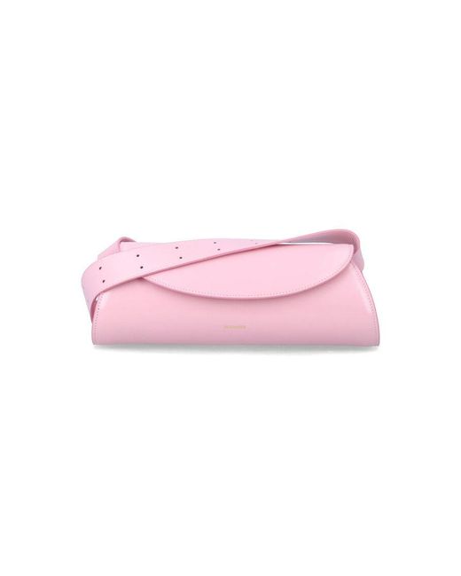 Jil Sander Pink Cannolo Small Leather Bag Bovine Lining Shoulder