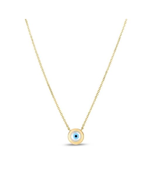 Tresorra Metallic 14K Mop Evil Eye Pendant Necklace